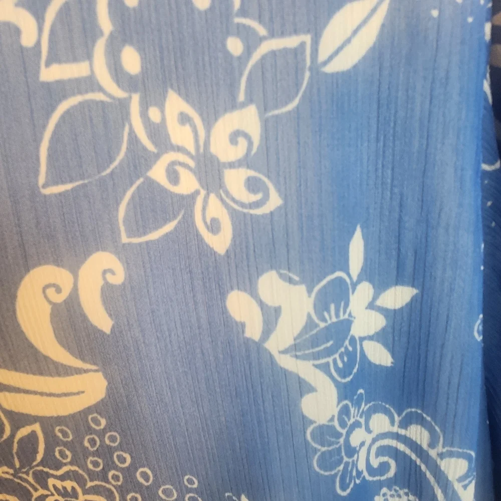 Ulla Popken Blue and White Abstract Floral Maxi Dress 12/14 (5658) - Picture 3 of 6